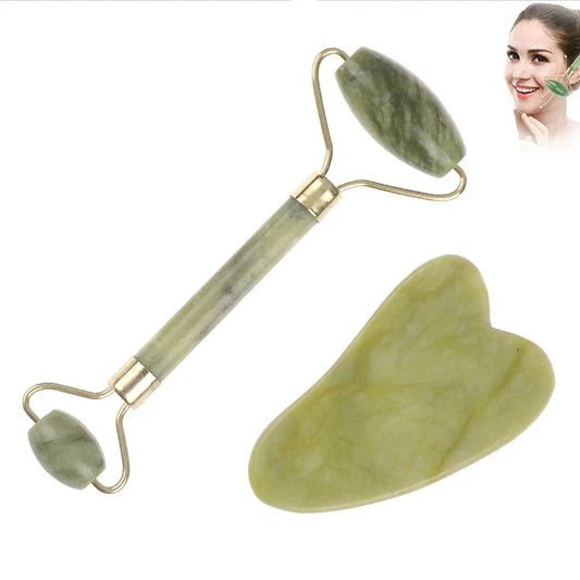 Green Jade Facial Roller and Gua Sha β Natural Beauty Massager