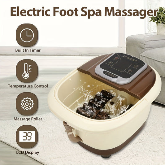Electric Foot Massager with Spa and Shiatsu Rollers 