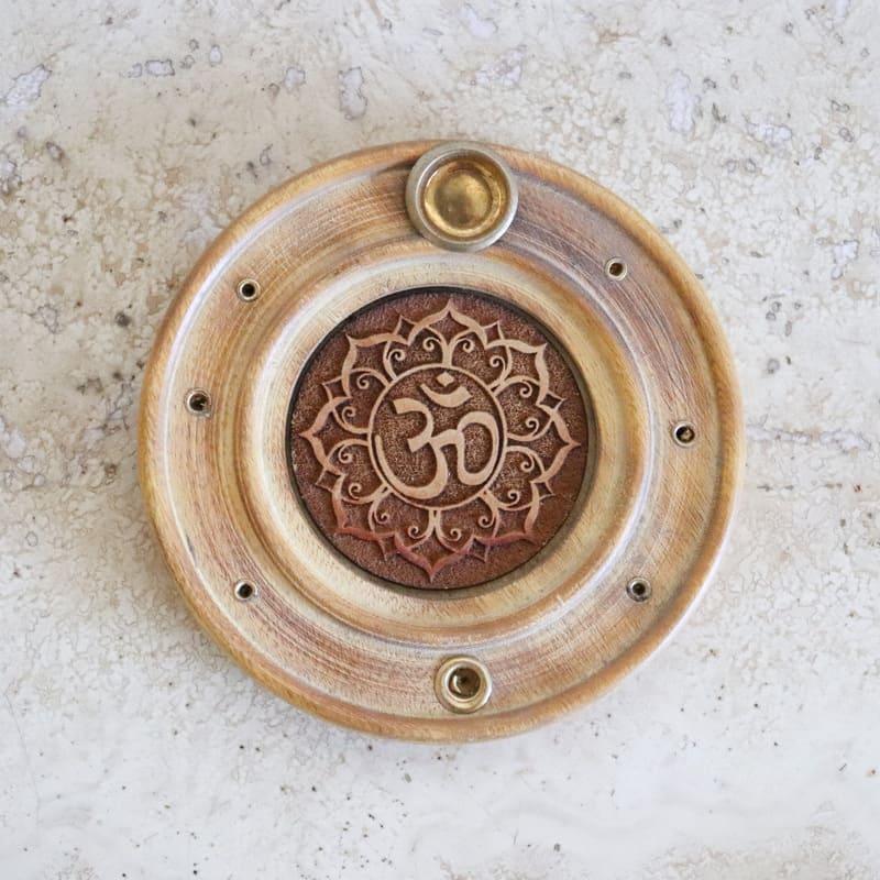 Round Incense Holder “Om” – Handmade Design